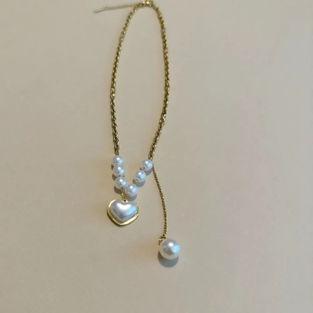 Heart pearl necklace #1323 - Picture 3 of 4